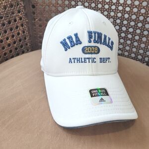Vintage 2008 NBA finals Adidas cap, White With Raised Blue Embroidery